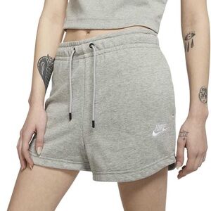 NIKE Women's Sportswear Essential Terry Shorts - Size Small, Heather Grey